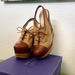 Stuart Weitzman Itsatie Canvas Slingback Wedges